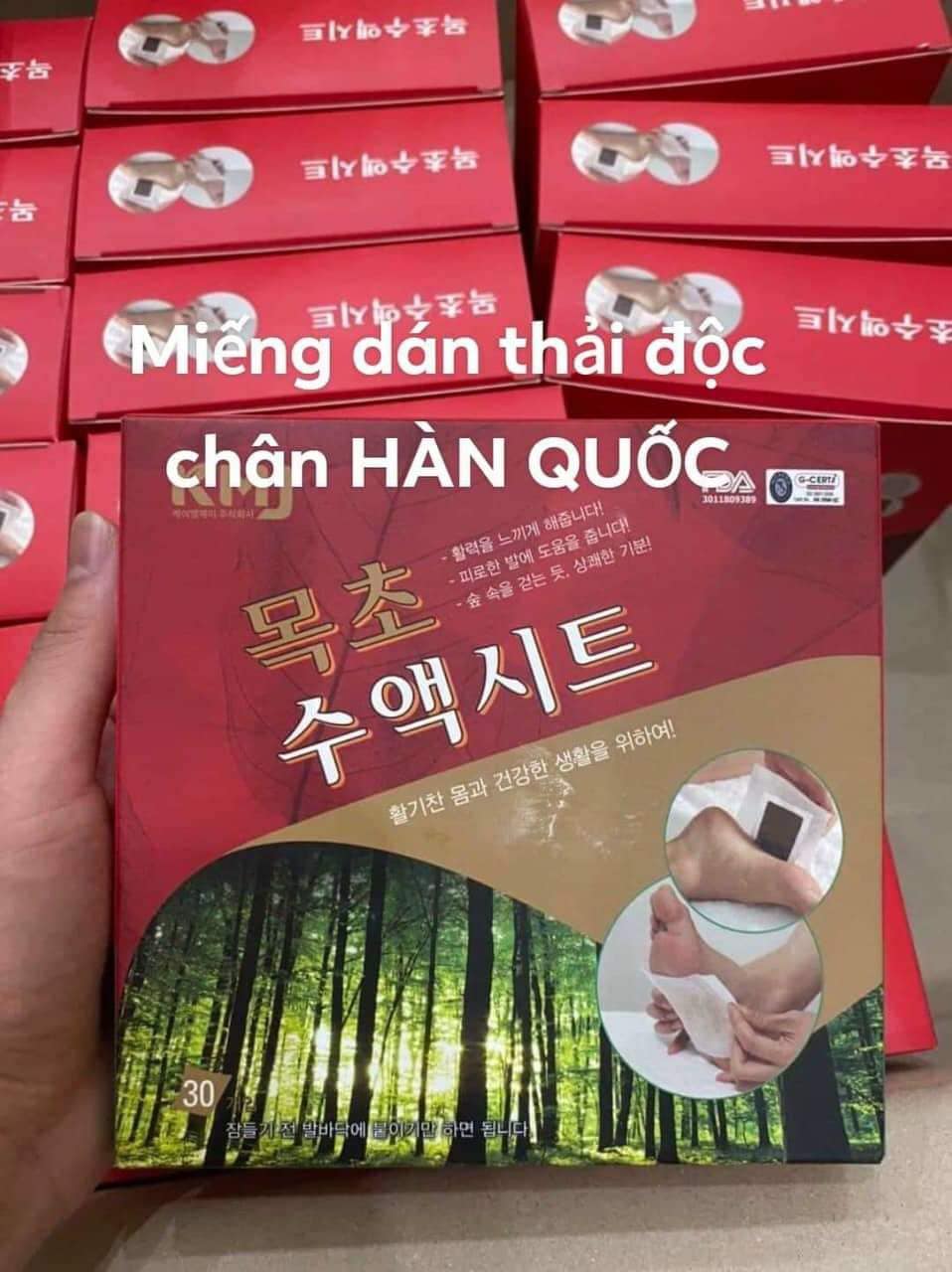 Miếng dán thải độc chân  Hàn Quốc hộp 30 miếng ( dùng 15 lần)