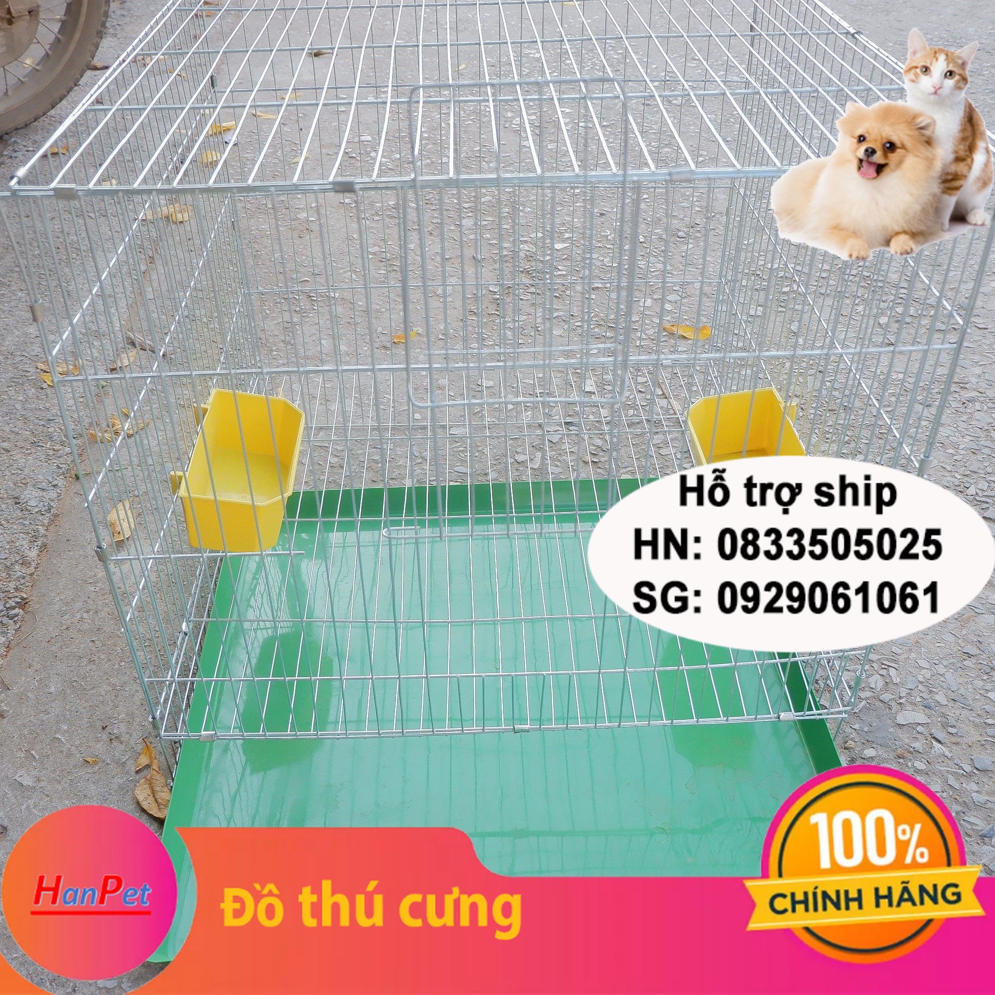 Hanpet - Lồng chim cảnh lắp ghép đủ phụ kiện ( 50x50x50cm) - Lồng thú cưng phủ kẽm màu trắng + tặng máng ăn, máng uống, khay / lồng chim / lồng bồ câu 50