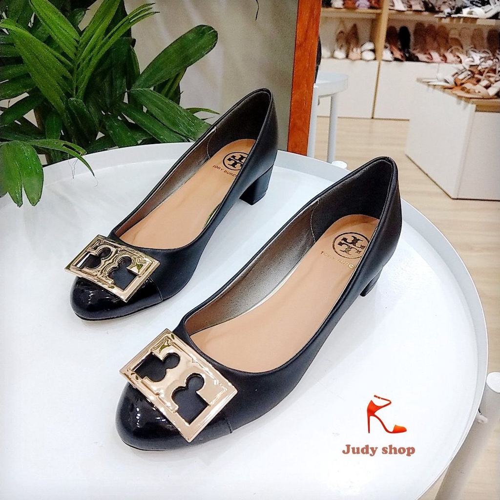 Giày trụ phối mũi cao 3cm vnxk - tory burch thời trang mới 2022