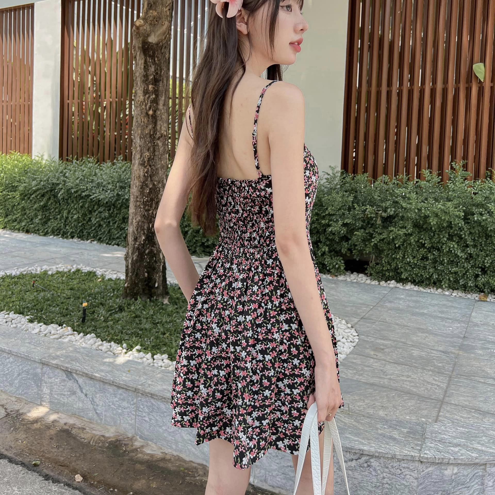 GOLA - Đầm LACEY - Đầm hoa 2 dây tùng xòe