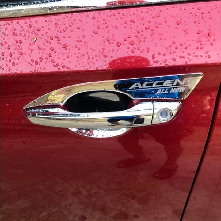 Ốp tay nắm, hõm cửa xe Hyundai Accent 2018-2019 2020 2021 2022 2023 mạ crom sáng bóng