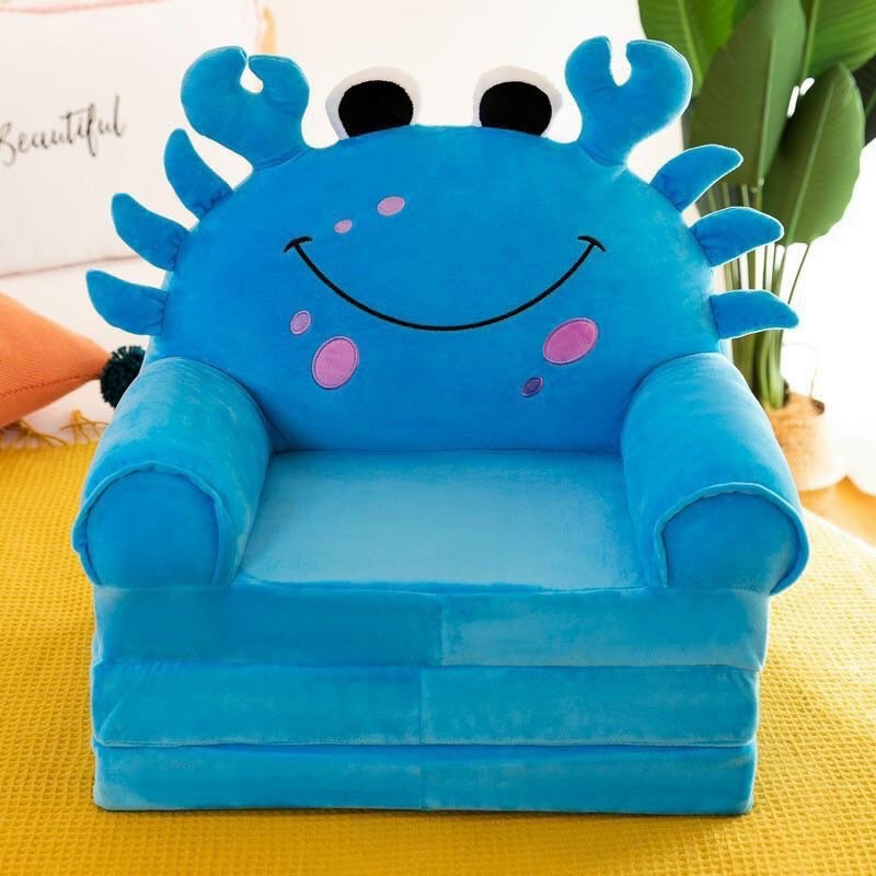 Sofa giường - ghế lười bông hình thú cho bé - cua xanh