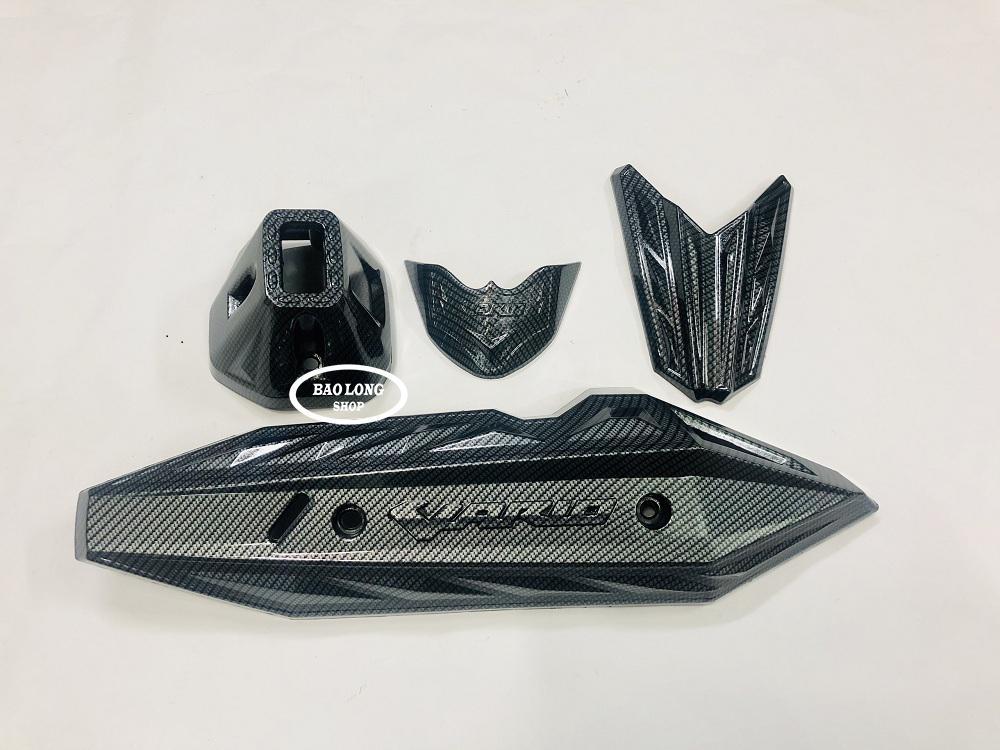 VARIO 2018 2019  (Ốp Pô + chụp Pô + Mỏ dè trước sau ) Màu Carbon