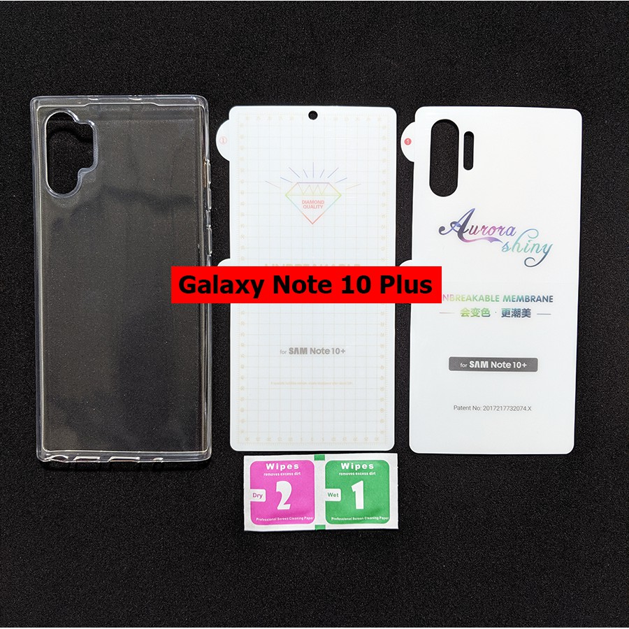 Bộ Dán chống xước PPF Galaxy Note 10 Plus/ Note 10 (2 mặt) +tặng ốp lưng silicon
