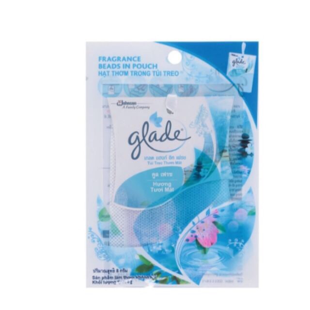 Túi Thơm Hạt Glade Móc Treo 8g đủ mùi(Hoa lài)