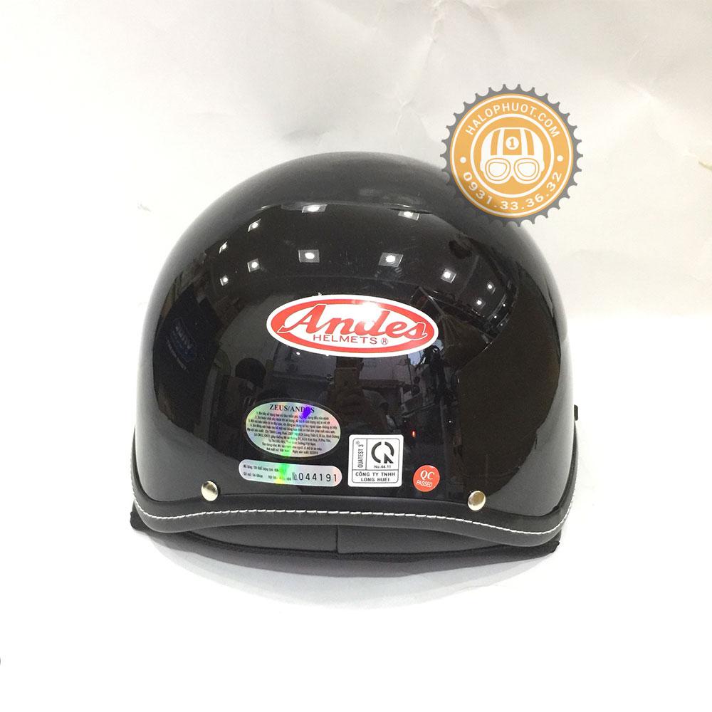 Nón bảo hiểm Andes 139 Kính Âm (Đen Bóng)