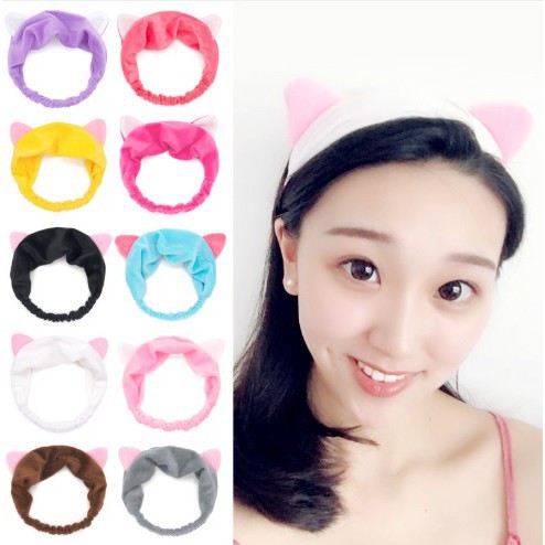 Băng Đô Turban Tai Mèo Hàn Quốc Dễ Thương Phụ Kiện Tóc Giá Sỉ