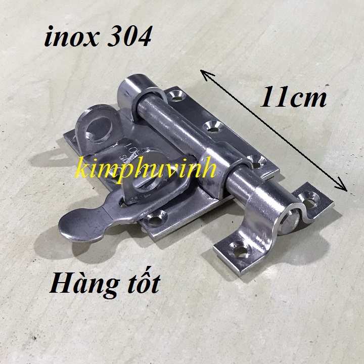 1 bộ - 11cm chốt cửa ngang inox 1t2 - chốt ngang inox