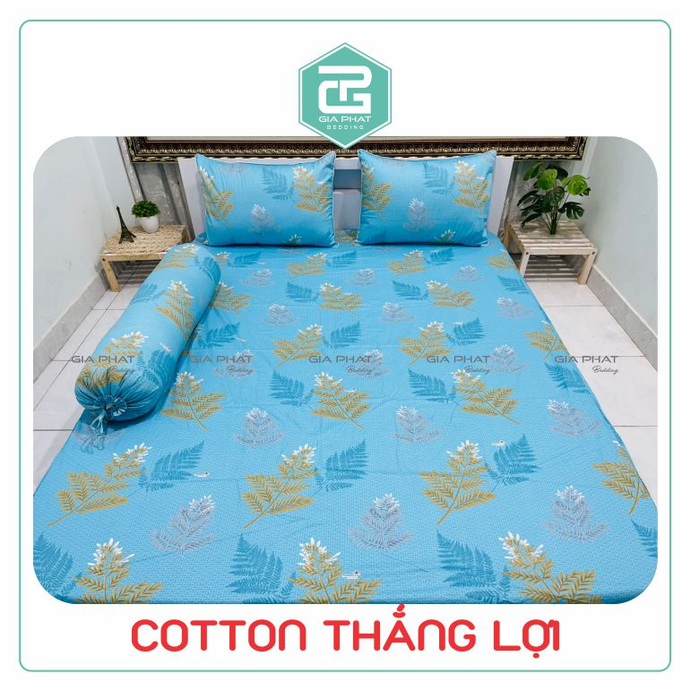 Bộ ga gối Cotton Thắng Lợi 100% Drap Thắng Lợi chuẩn logo