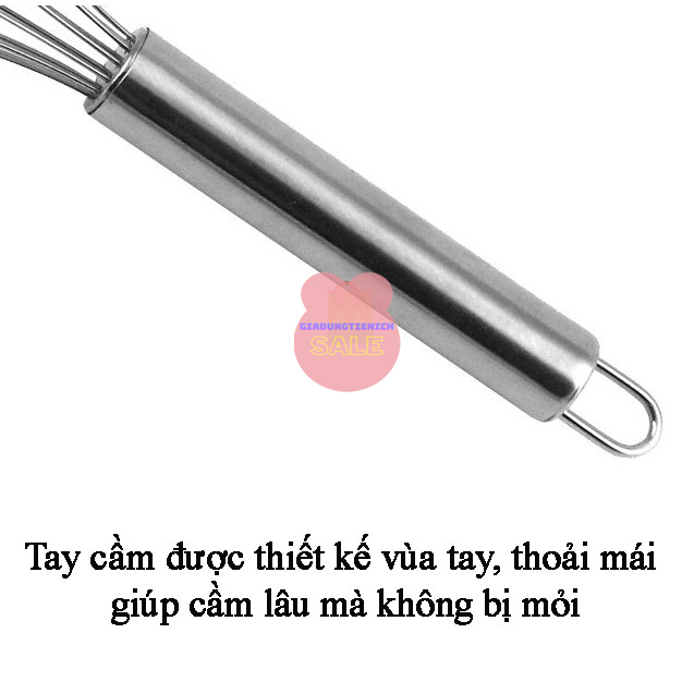 Dụng cụ đánh trứng cầm tay, Cây phới lồng tròn đánh trứng, khuấy trộn bột, đánh bông kem bơ bằng thép không gỉ inox