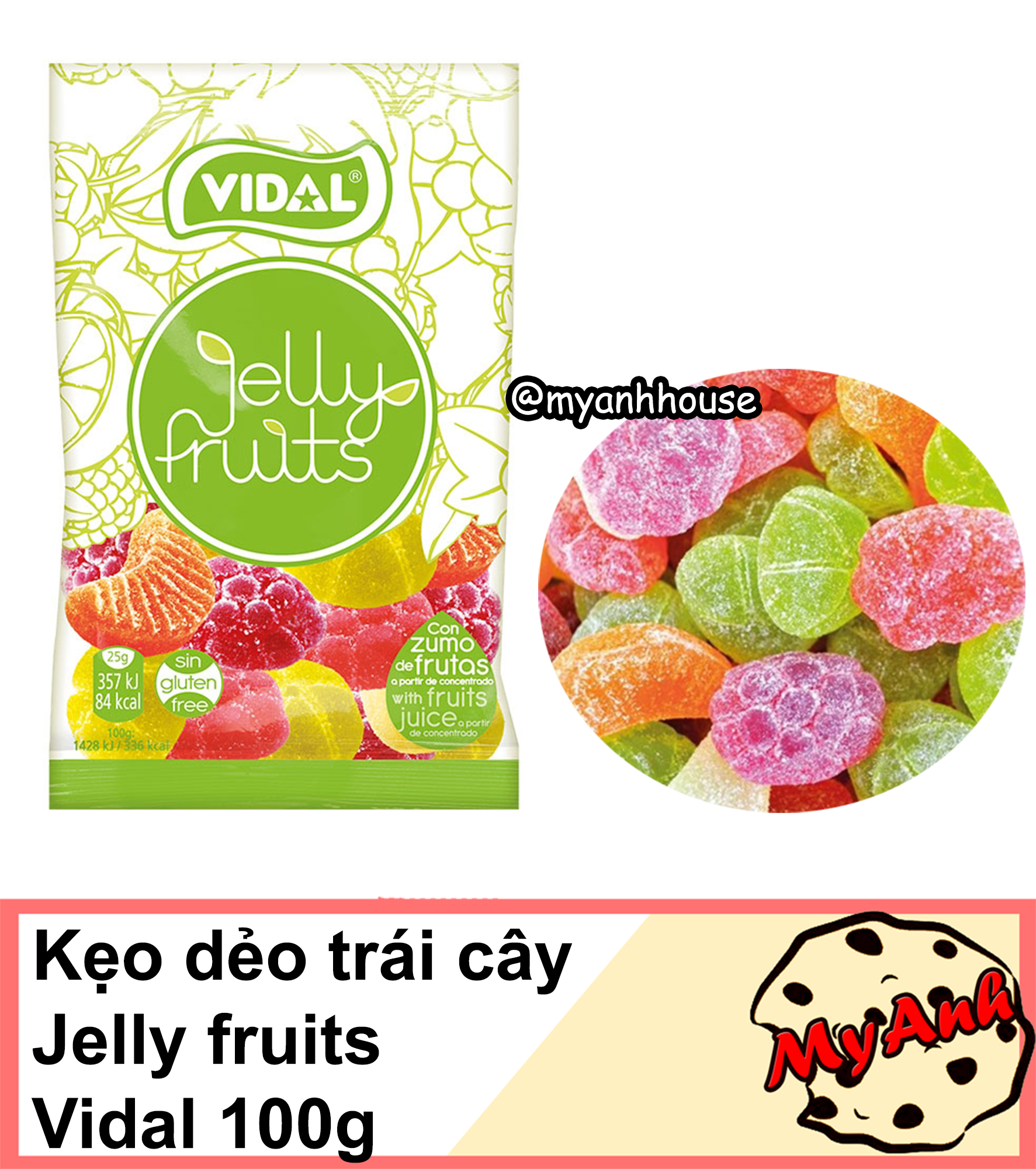 (TRÁI CÂY) KẸO DẺO VIDAL 100G DATE T12/2020