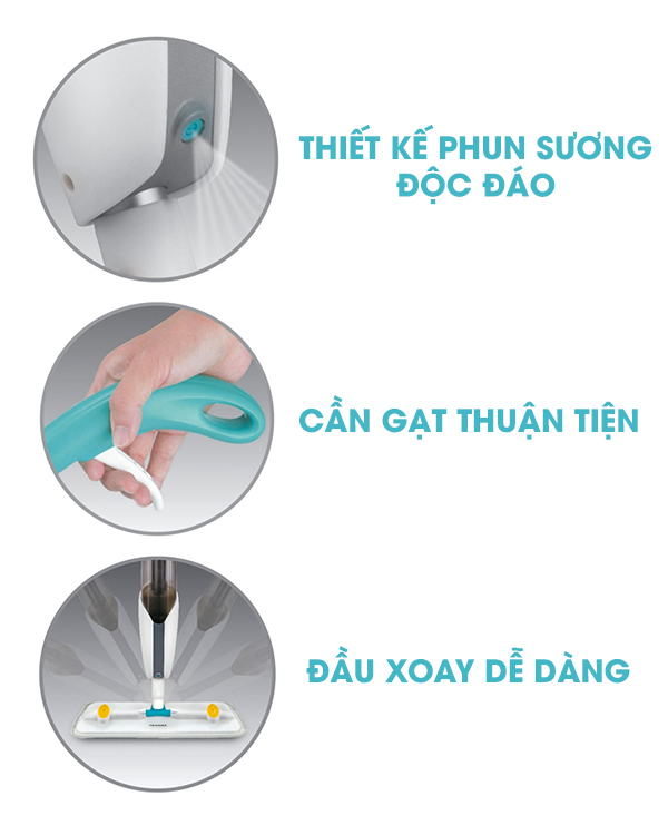 Cây lau nhà Lock&Lock dạng đứng xịt nước ETM461
