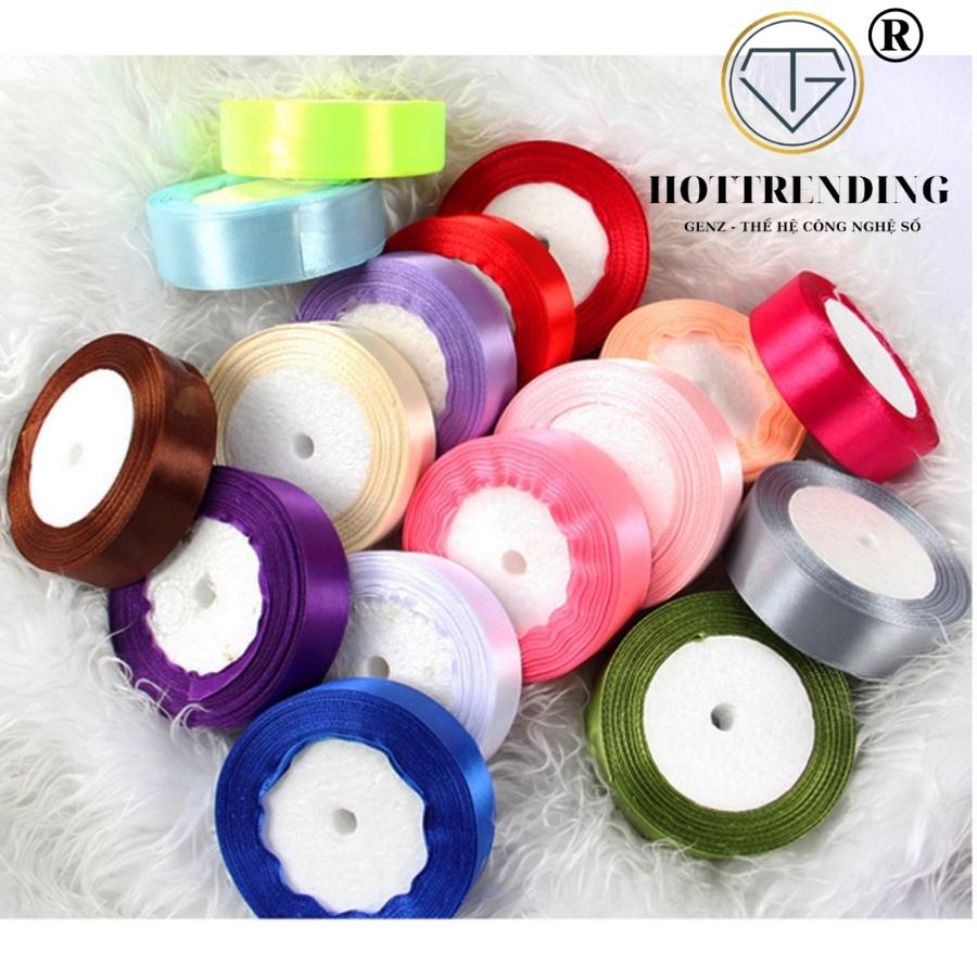 Cuộn dây ruy băng nhiều màu dài 22m, dây gói quà , gói hoa, dây trang trí,phụ liệu nơ bờm,