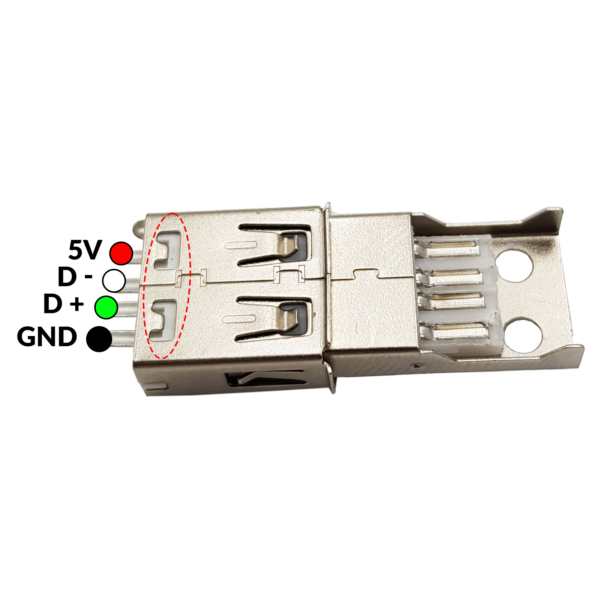 Đầu USB A Cái 4P kèm vỏ [COMBO 3 CÁI]