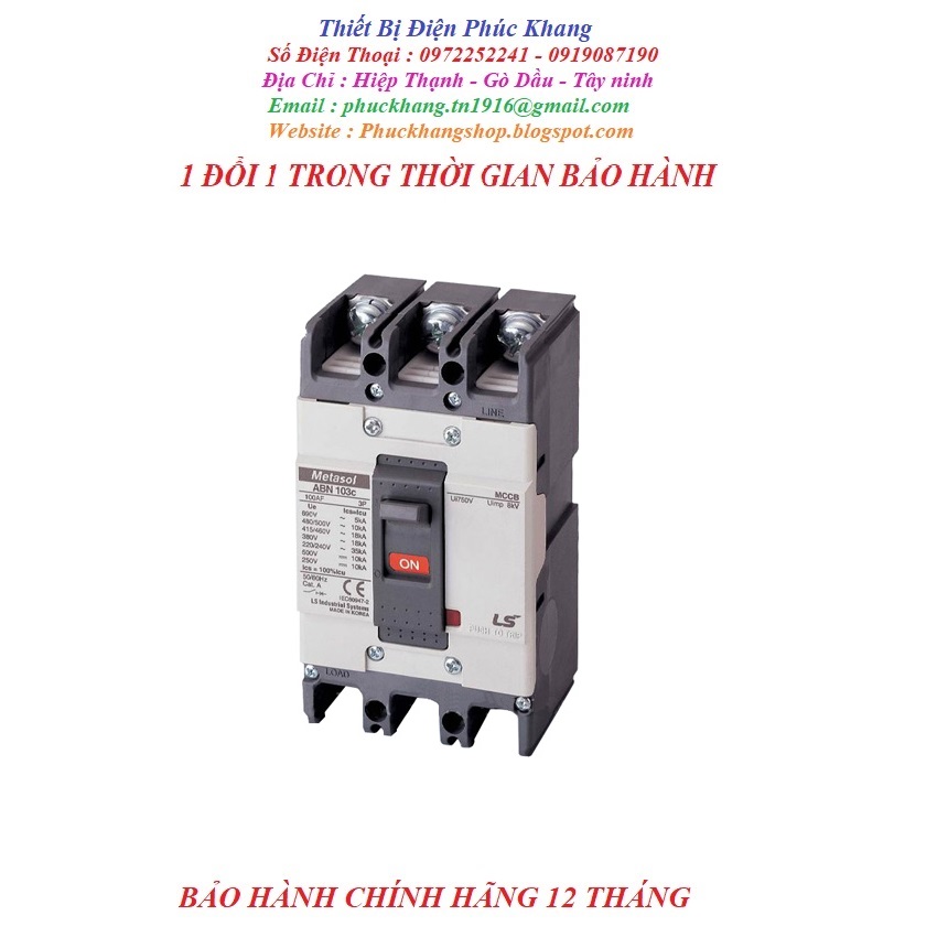[FREESHIP] APTOMAT CB CẦU DAO 3PHA ABN 103C 100A