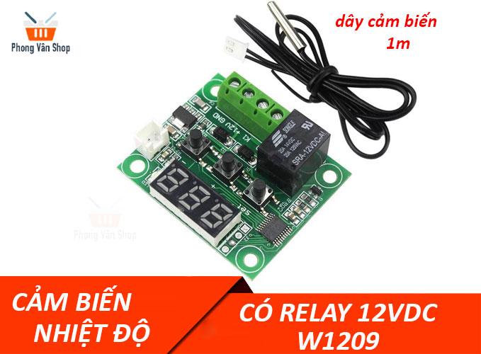 Mạch Cảm Biến Nhiệt Độ  W1209 Relay 12VDC