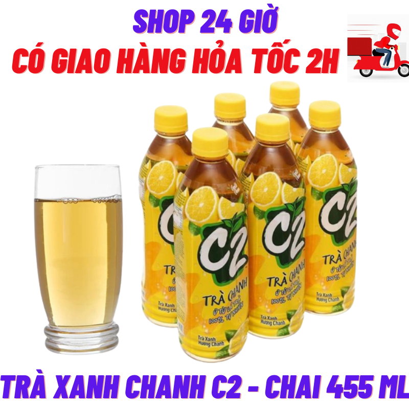 Trà xanh c2 vị chanh 1 lốc 6 chai 455ml