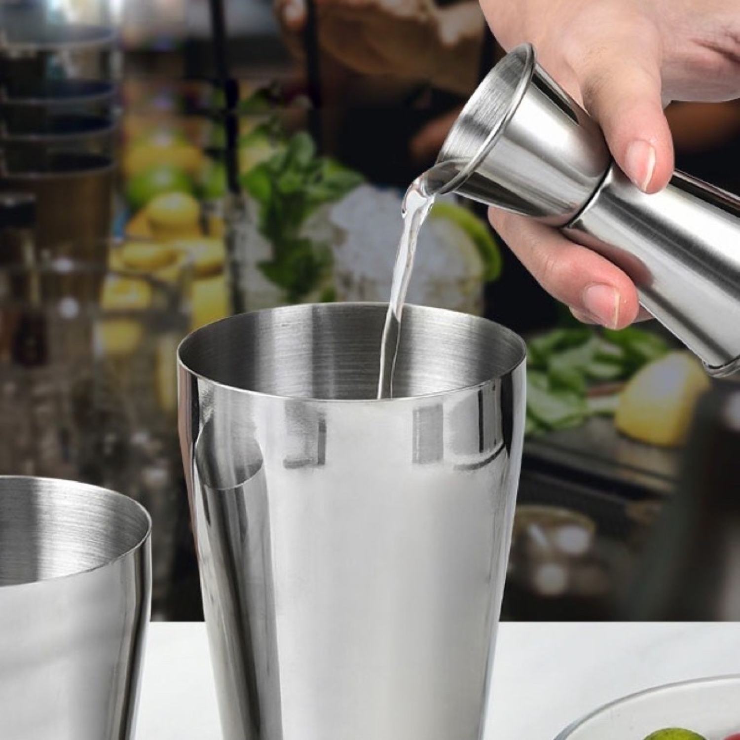 Bình Lắc Pha Chế Shaker 2 Mảnh Inox 750ml-600ml