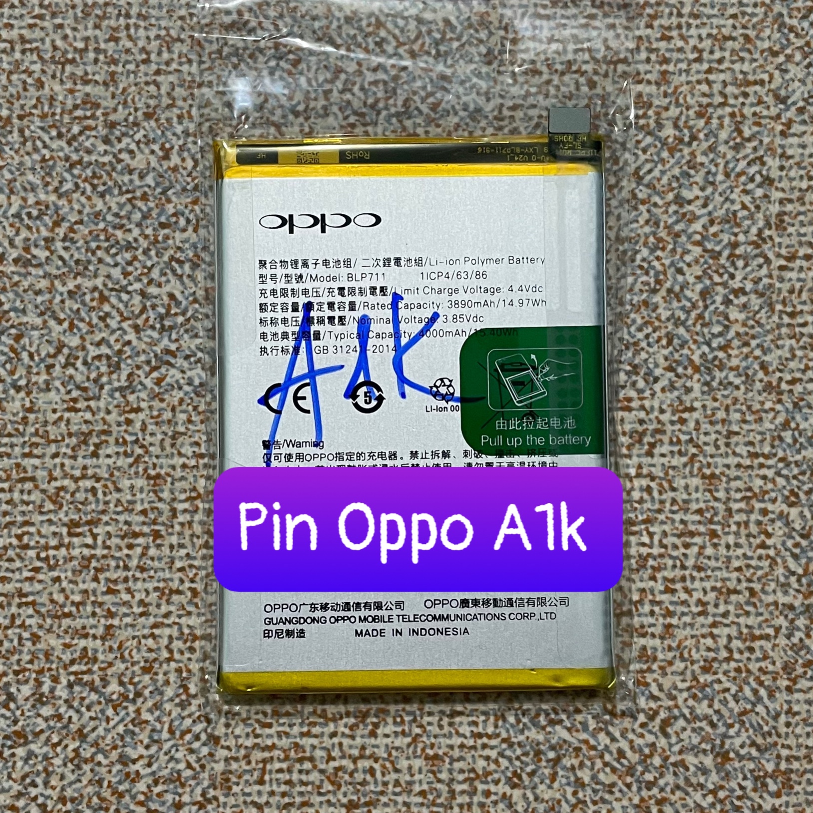 pin oppo A1k mã BLP711 (zin)