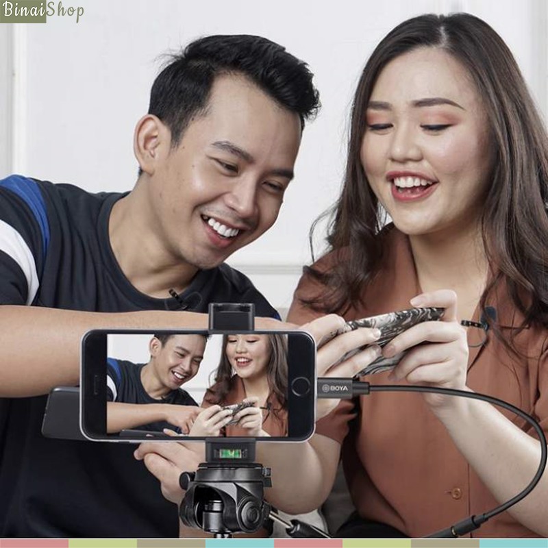 Cặp micro gài áo cổng lightning cho iPhone, iPad Boya BY-M2D