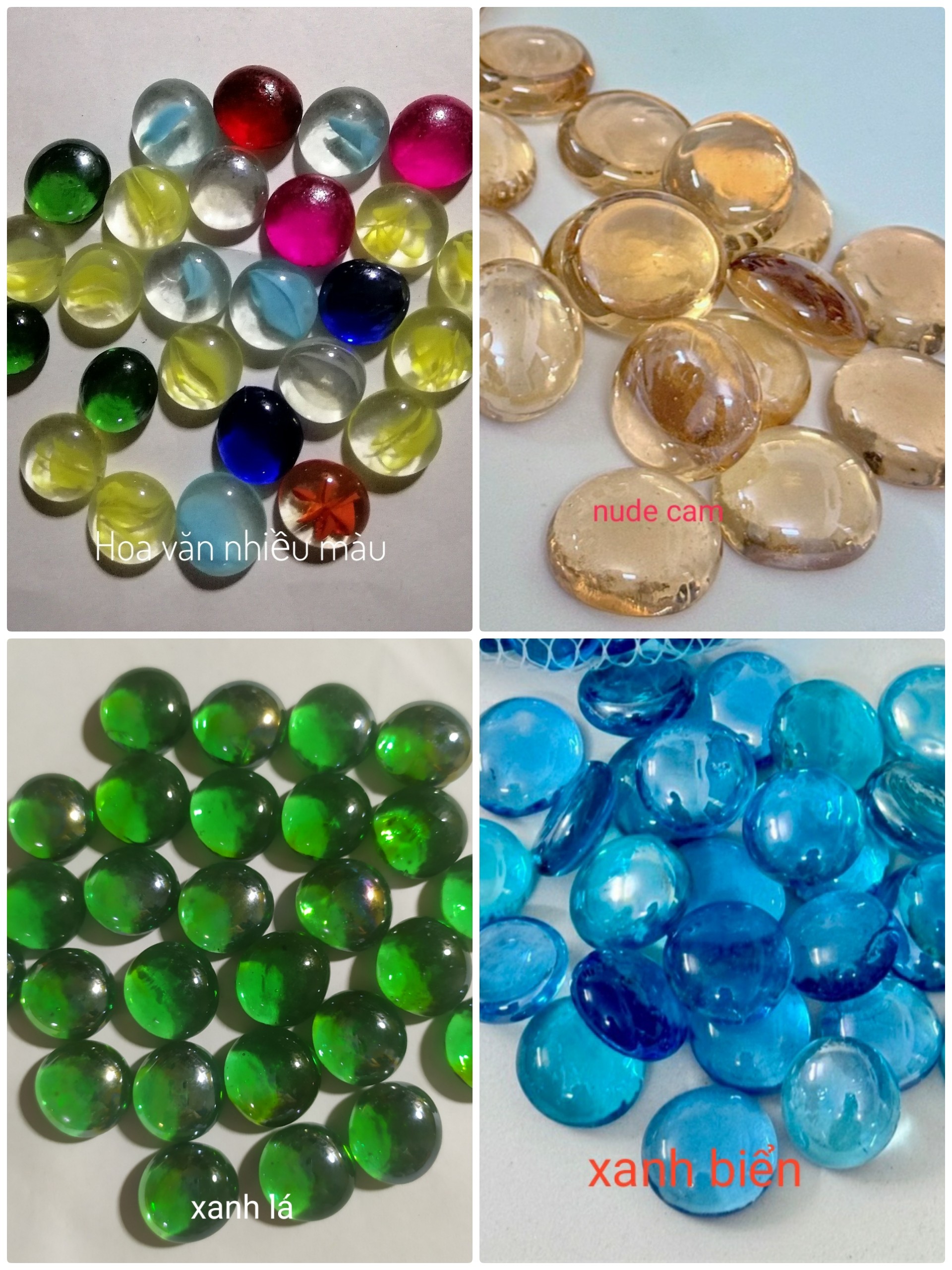 [ Chọn loại] Combo 3 bịch sỏi thủy tinh (bịch 300gam) nhiều màu