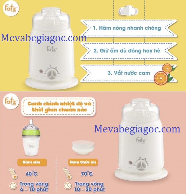 (FREESHIP ĐẾN 50k) Máy hâm sữa và thức ăn siêu tốc 4 chức năng FATZ Fatzbaby FB3002SL - Mono 2 (Công nghệ Hàn Quốc) MGF