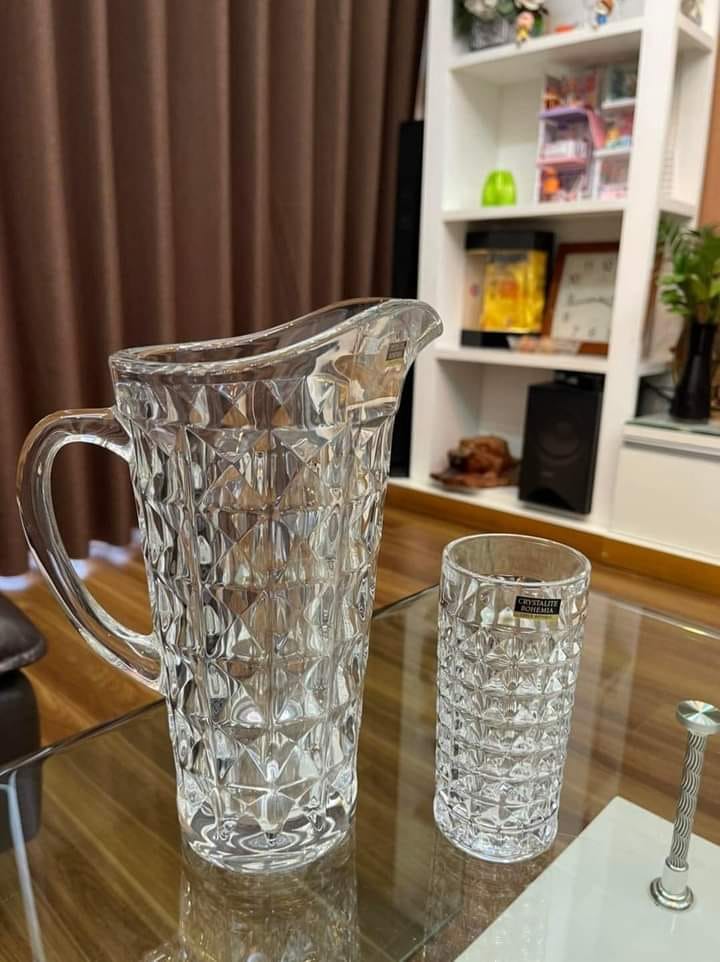 Set 6 cốc cao 260ml và bình Bohemia Diamond