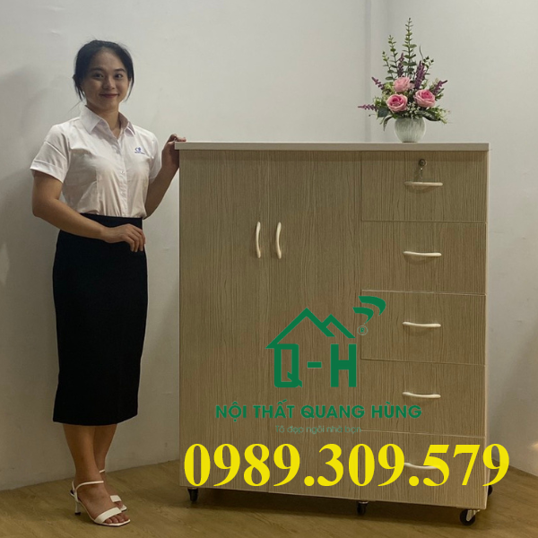 Tủ nhựa đài loan 2 cánh 5 ngăn cao cấp - tủ áo quần cho bé