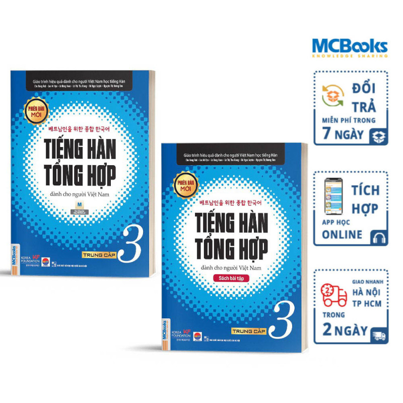 Combo Tiếng Hàn Tổng Hợp Trung cấp 3 Dành Cho Người Việt Nam Bản Đen Trắng - Mcbooks