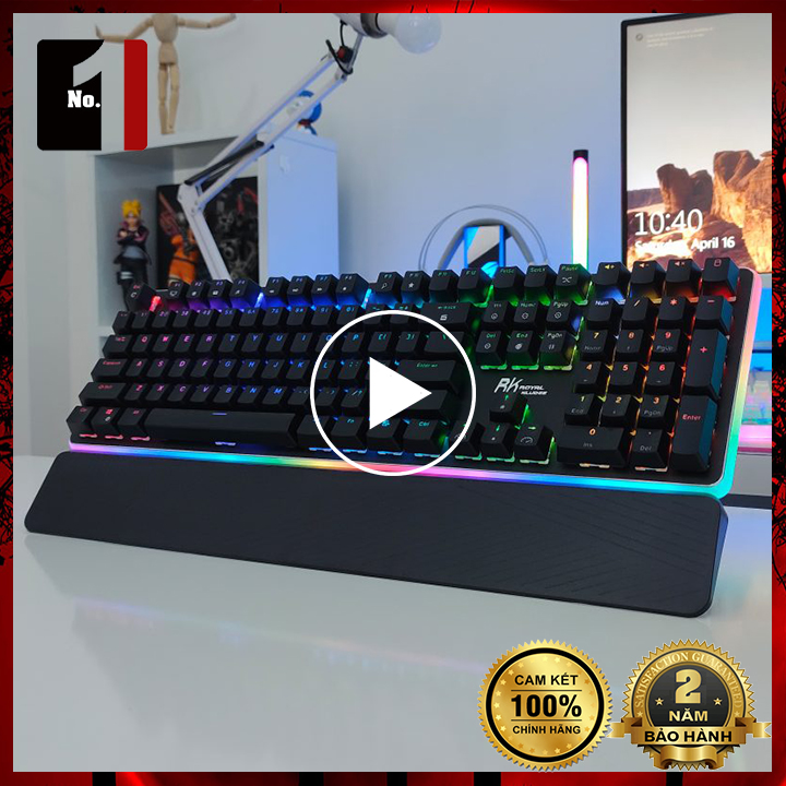 Bàn Phím Cơ Xuyên Led Gaming Royal Kludge RK918 Led Rgb Bàn Phím Máy Tính Laptop Pc Chơi Game Có Dây