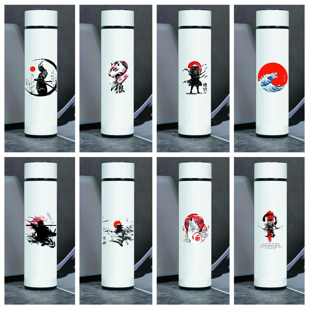 Bình Giữ Nhiệt IN HÌNH ATTACK ON TITAN CHOBITS GHIBLI HAIKYUU MIKU VOCALOID JAPAN SAMURAI anime chibi INOX m02