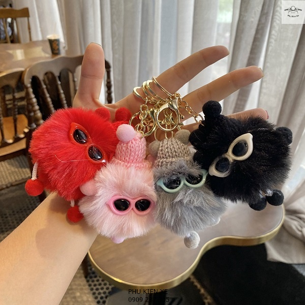Móc Khóa Búp Bê Lông Thỏ Siêu Mịn