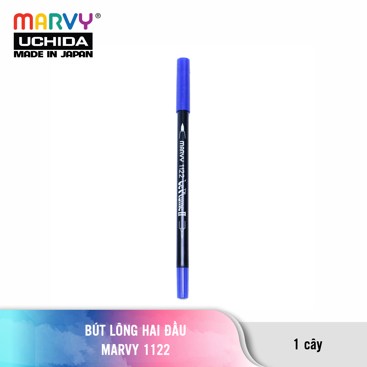 Bút Lông Hai Đầu MARVY 1122 Tone Xanh Tím