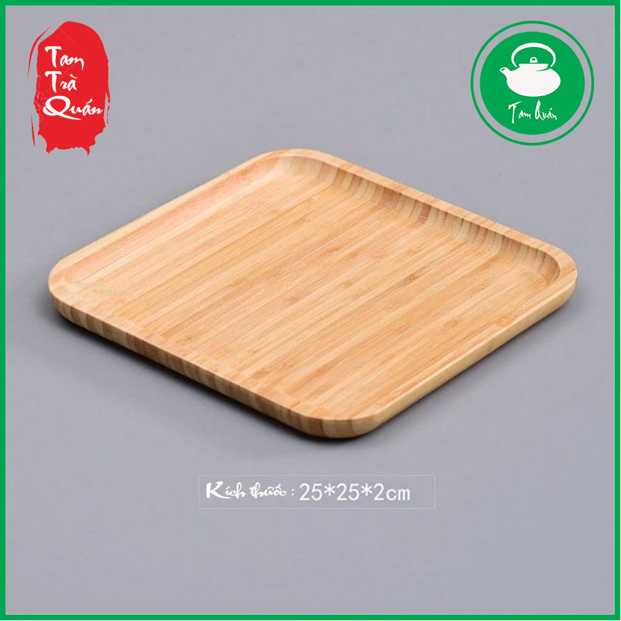 Khay trà gỗ tre 25x25cm