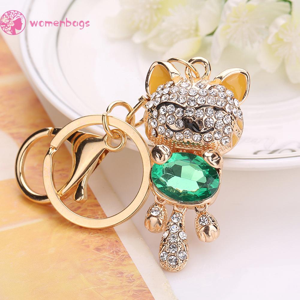Móc Khoá Hình Mèo May Mắn Đính Đá Pha Lê