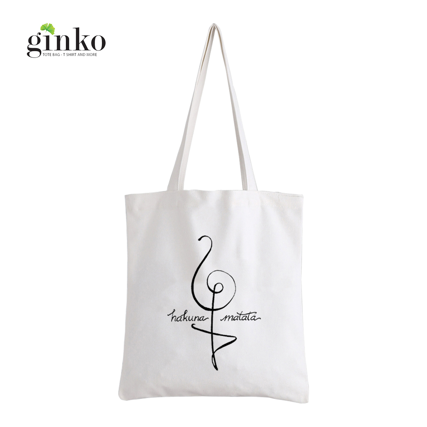 Túi Vải Tote GINKO Kiểu Basic Dây Kéo In Hình Hakuna Matata (Nhiều Mẫu)