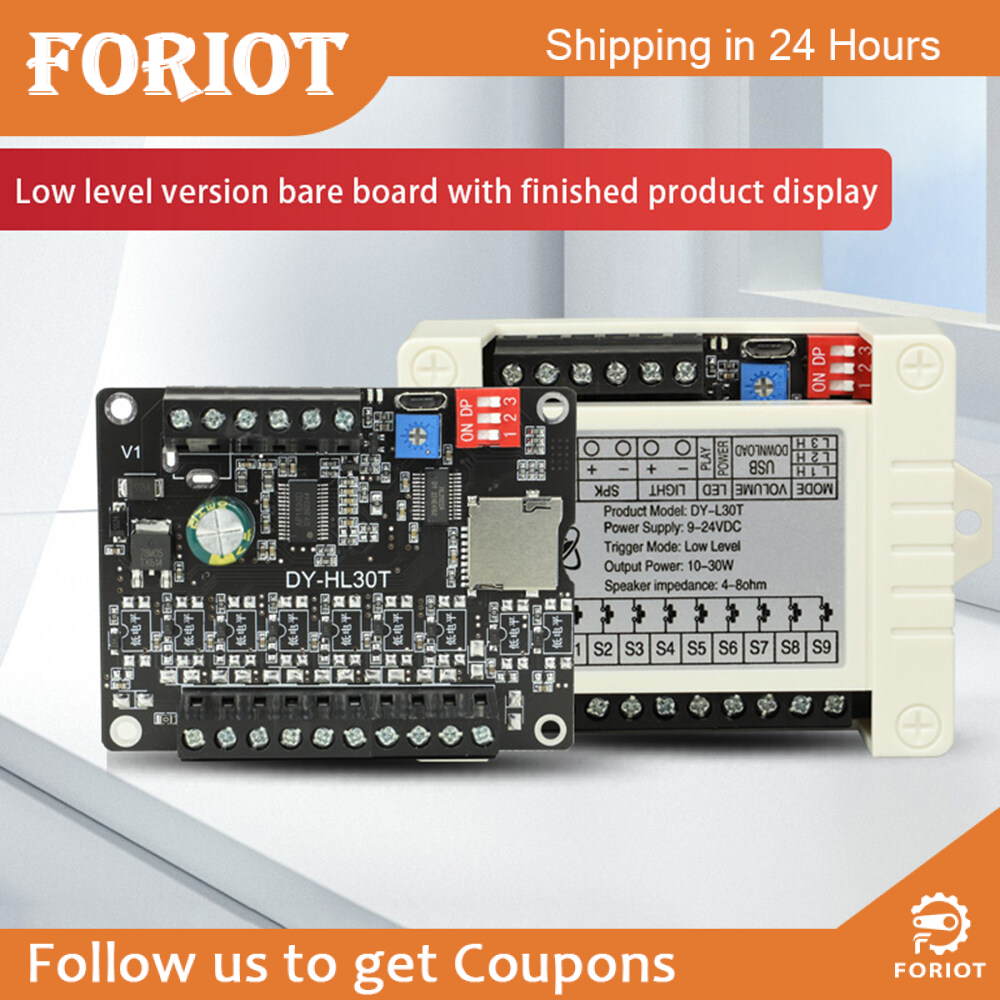 Foriot Shockley DC9-24V 30W Voice Playback Module MP3 Trigger Player Amplifier Board SD/TF Card for DIY Gift