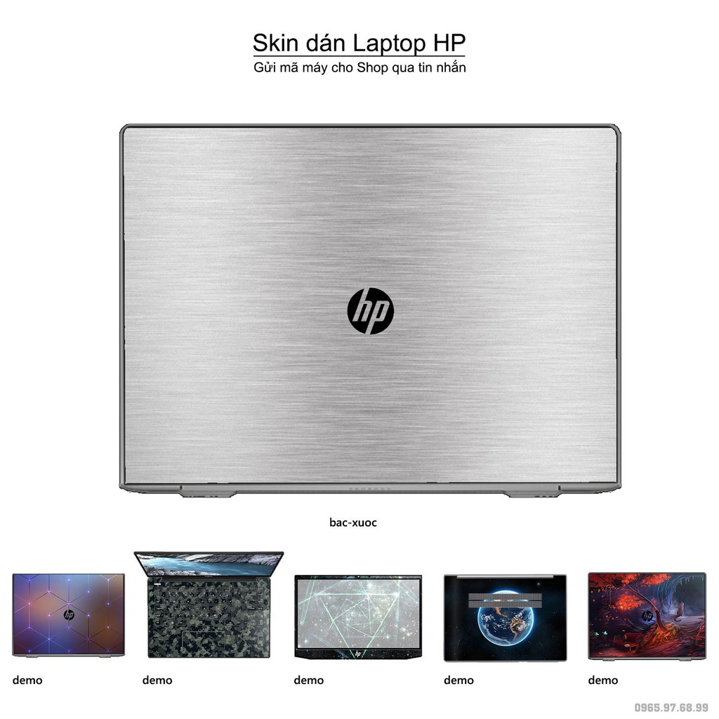 Skin dán Laptop HP màu bạc xước