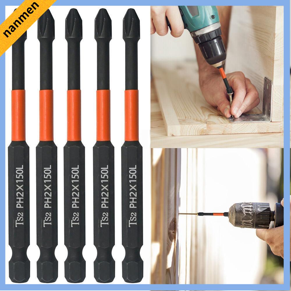 NANMEN Extra Long DIY PH2 Screwdriver Cross Screwdriver Tool Drill Driver Bits Set Impact Drills Electric Hand Drill Impact Rated Screwdriver