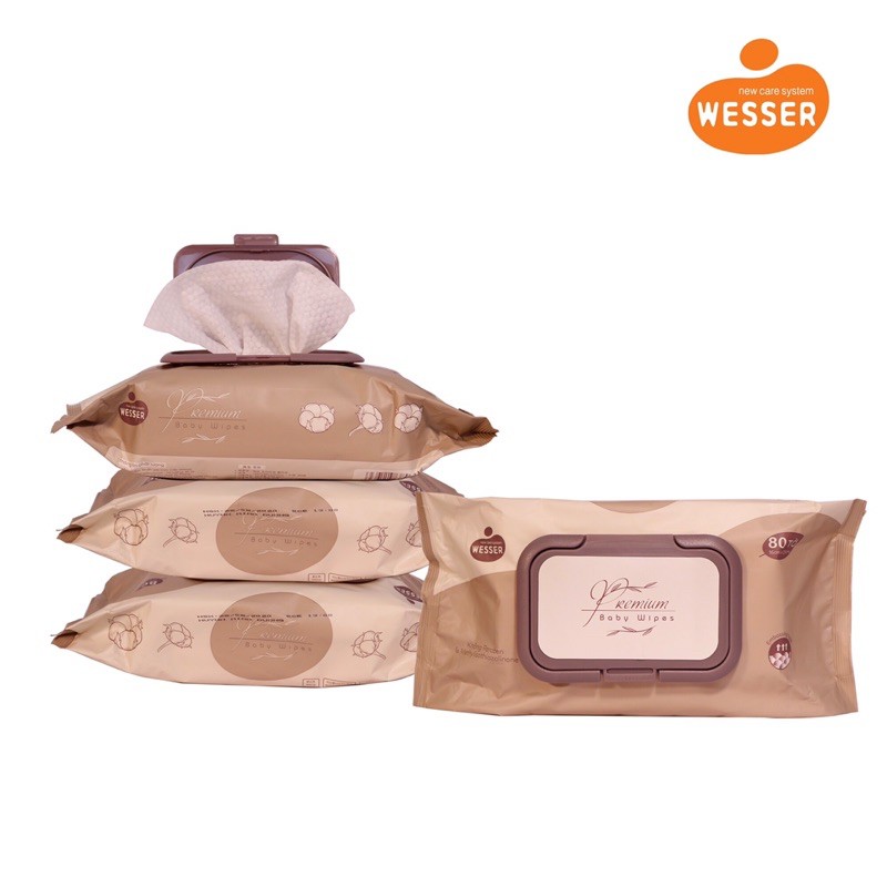 [Hàng cao cấp] - Khăn ướt Wesser Premium 80 tờ (Mẫu mới 2020)