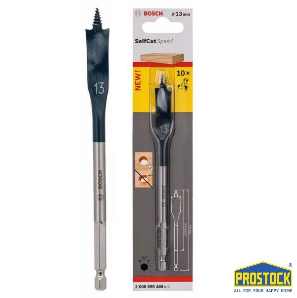 Mũi khoan (khoét) gỗ đuôi cá Bosch 13mm 2608595485
