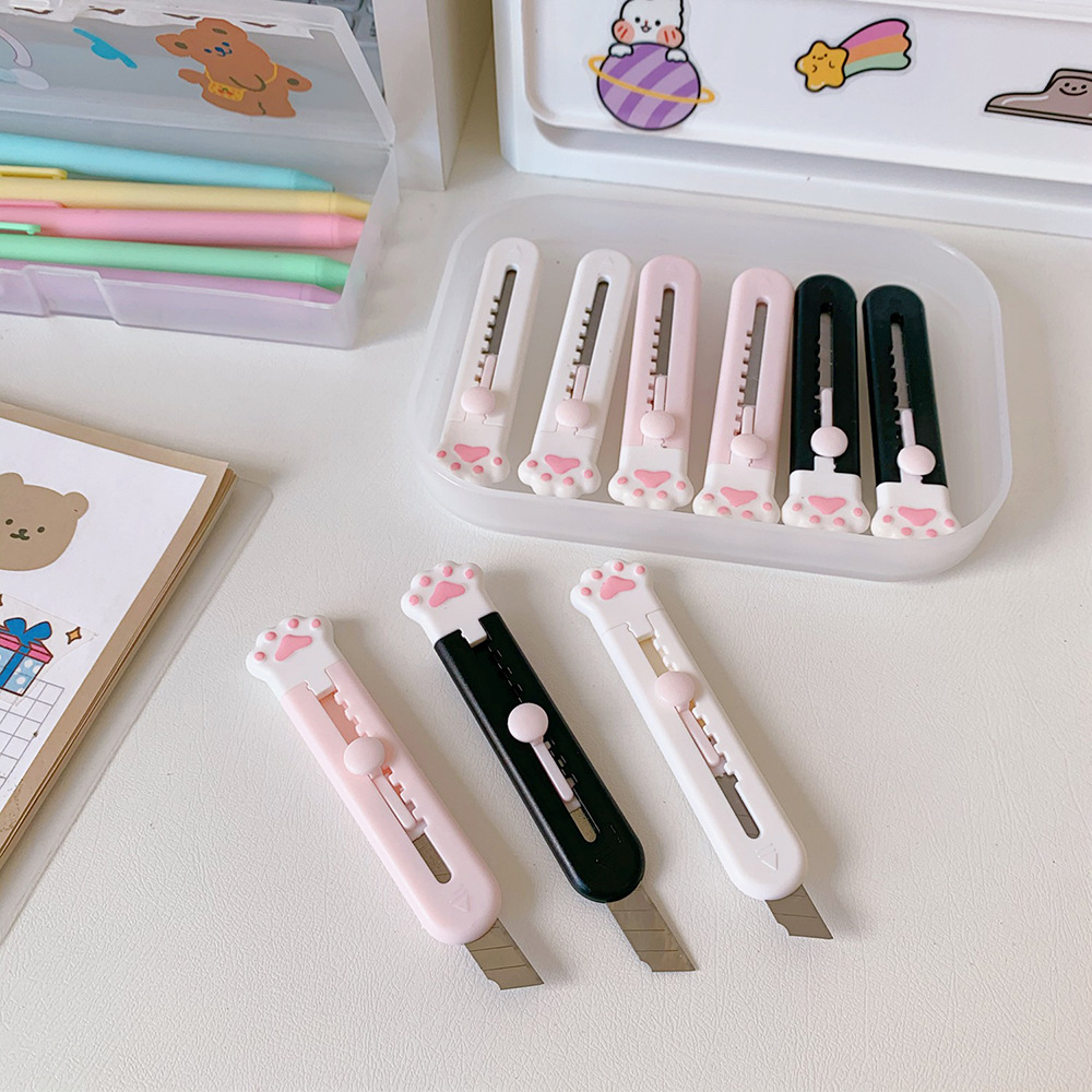 [Có sẵn] Dao Rọc Giấy Tay Mèo Mini Bỏ Túi