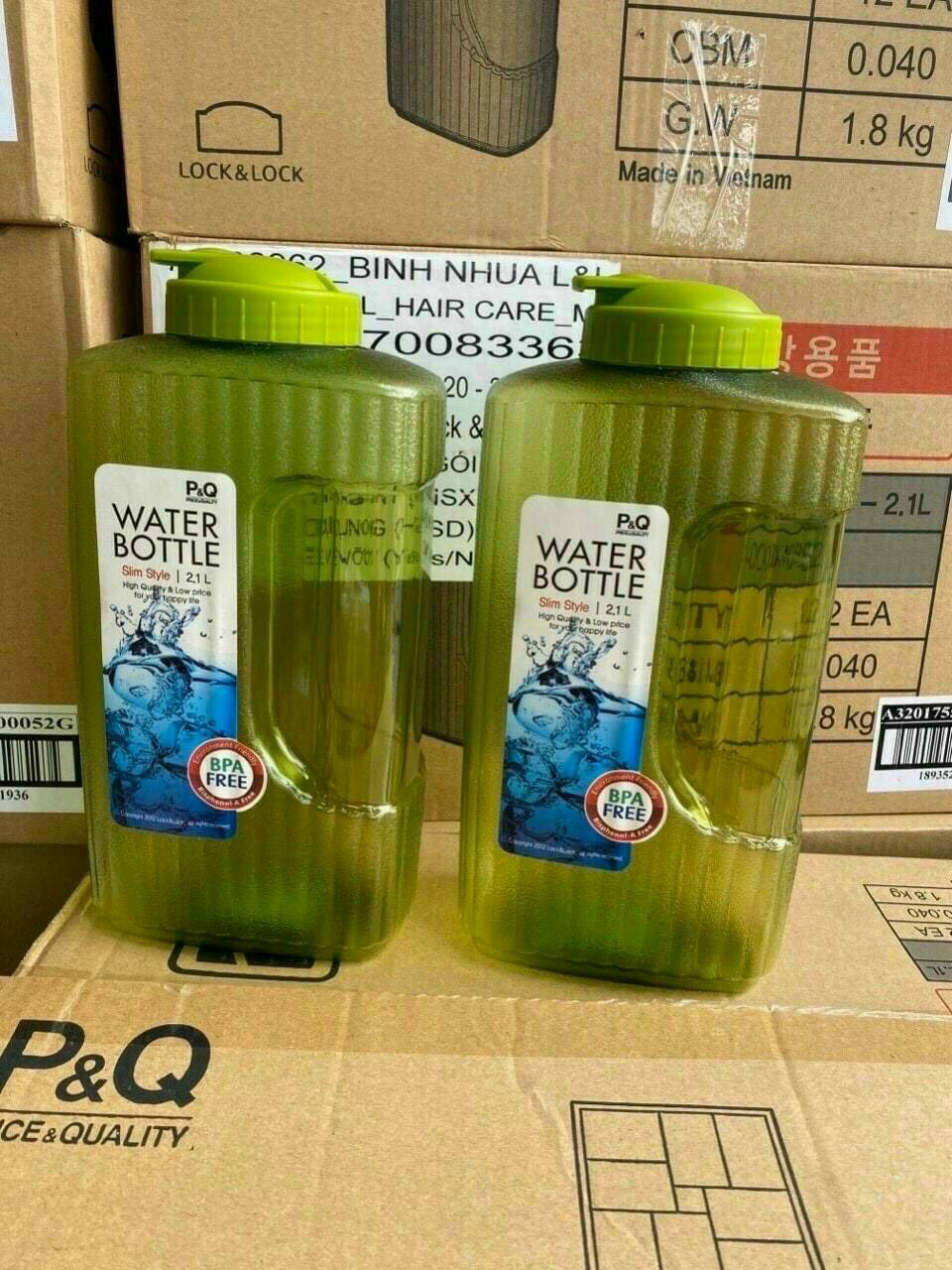 [HCM]BÌNH NƯỚC LOCK AND LOCK 2.1L MÀU XANH LÁ