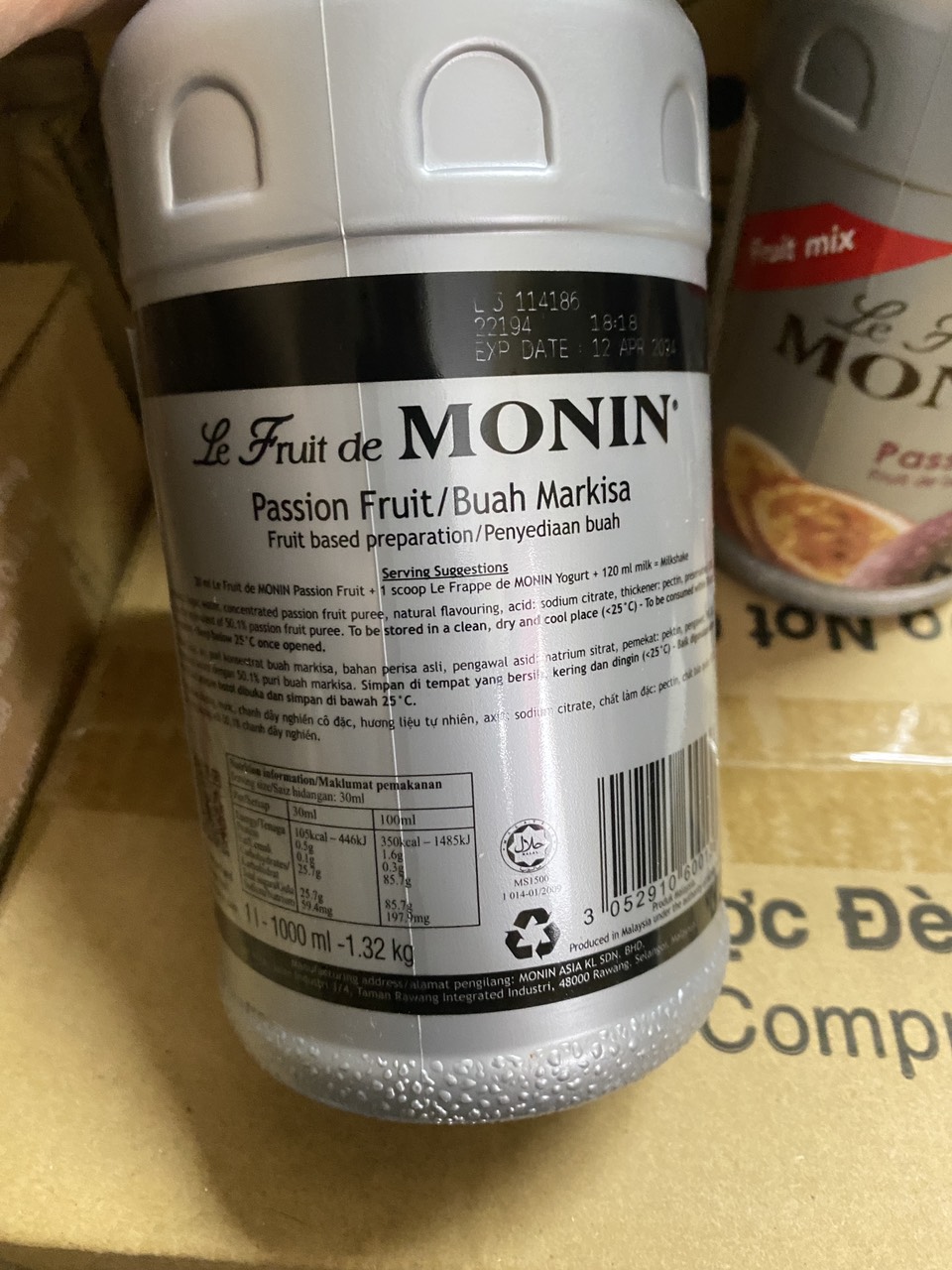 Puree Chanh Dây Monin chai 1000ml