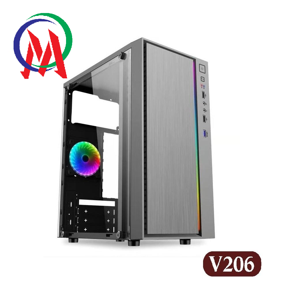 [HCM]Vỏ Case máy tính VSP V206 LED RGB - USB 3.0 - LÔ MỚI VỀ MÀU HỒNG