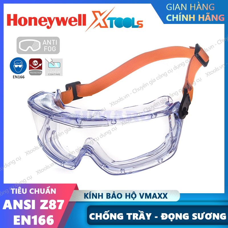 Giá bán Kính chống bảo hộ hóa chất Honeywell V-Maxx - Kính bảo hộ chống hơi sương, bảo vệ mắt khỏi khói bụi, hóa chất,chính hãng [XTOOLs][XSAFE]