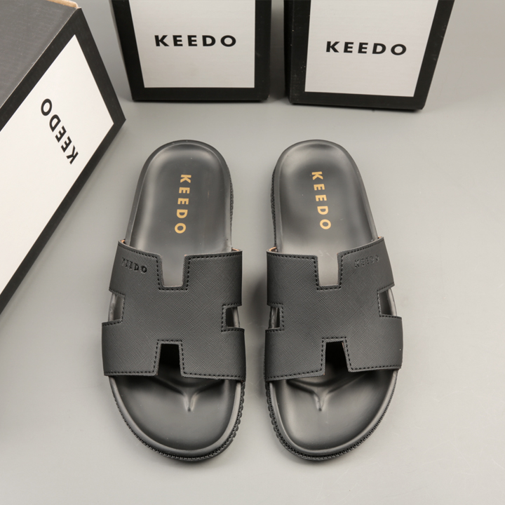Dép nam chữ h cao cấp keedo kd822 màu đen