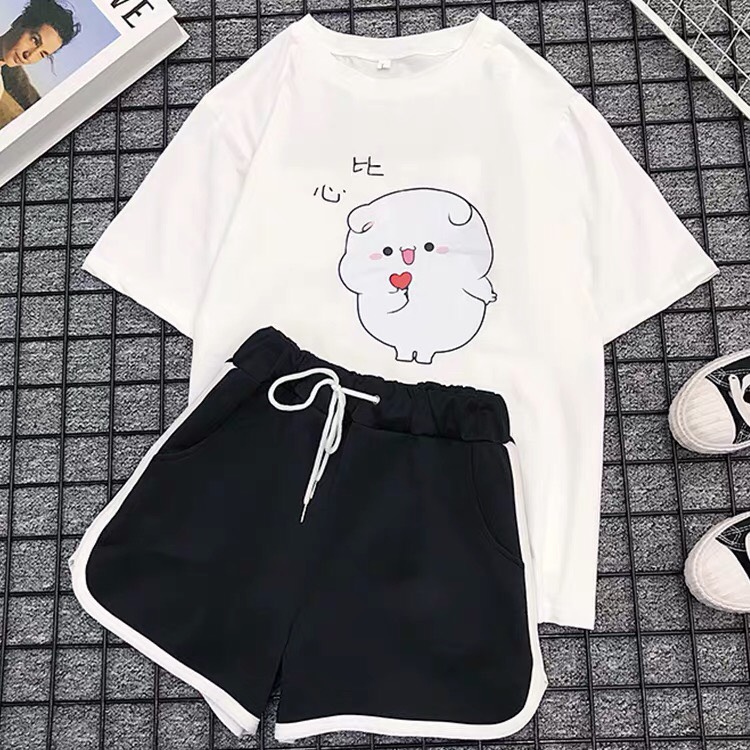 SET ÁO KÈM QUẦN ĐÙI IN HÌNH DỄ THƯƠNG