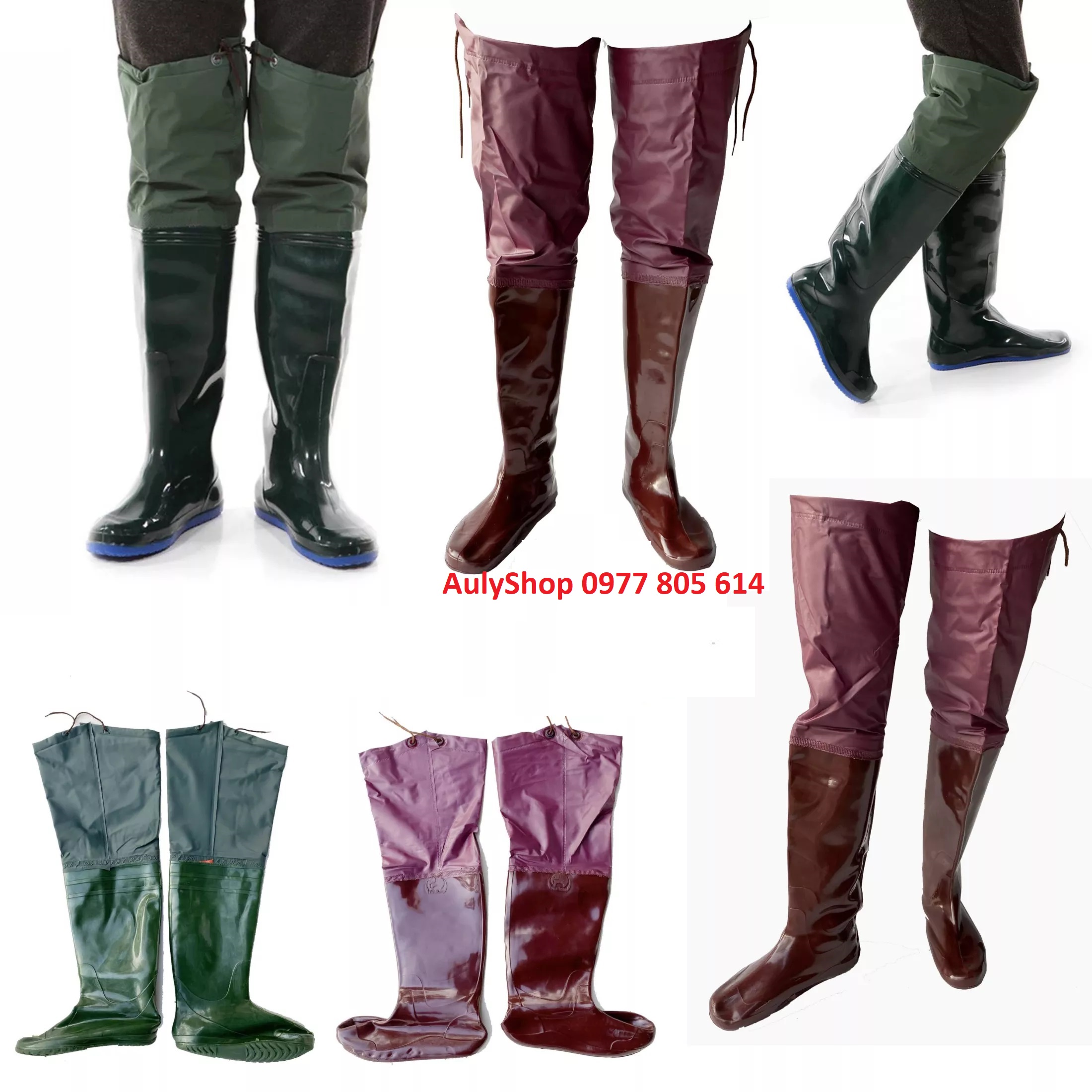 Ủng quần lội nước Hoa San size 35-43, ủng đi mưa, quần ủng cao su lội nước, ủng bảo hộ lao động