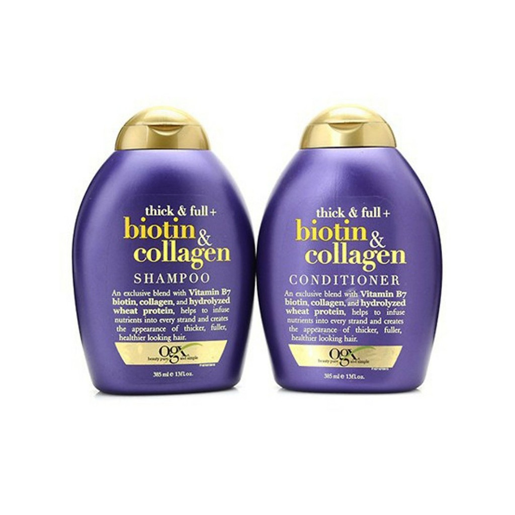 Dầu gội - dầu xả ogx biotin & collagen shampoo - conditioner 385ml